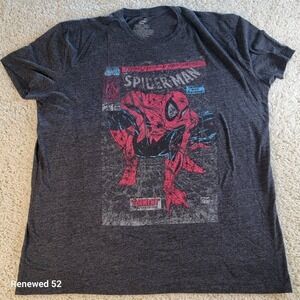 Marvel Comics Spider Man Graphic T Shirt Men's XXL Dark Gray Comic Cover
